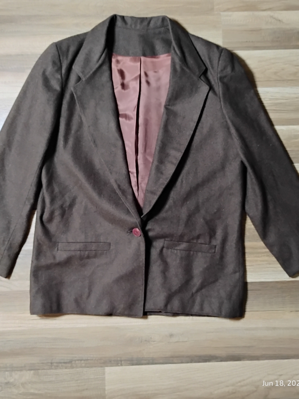 Vintage Gates Hill Clothiers Women's Brown Single-Button Tailored Blazer